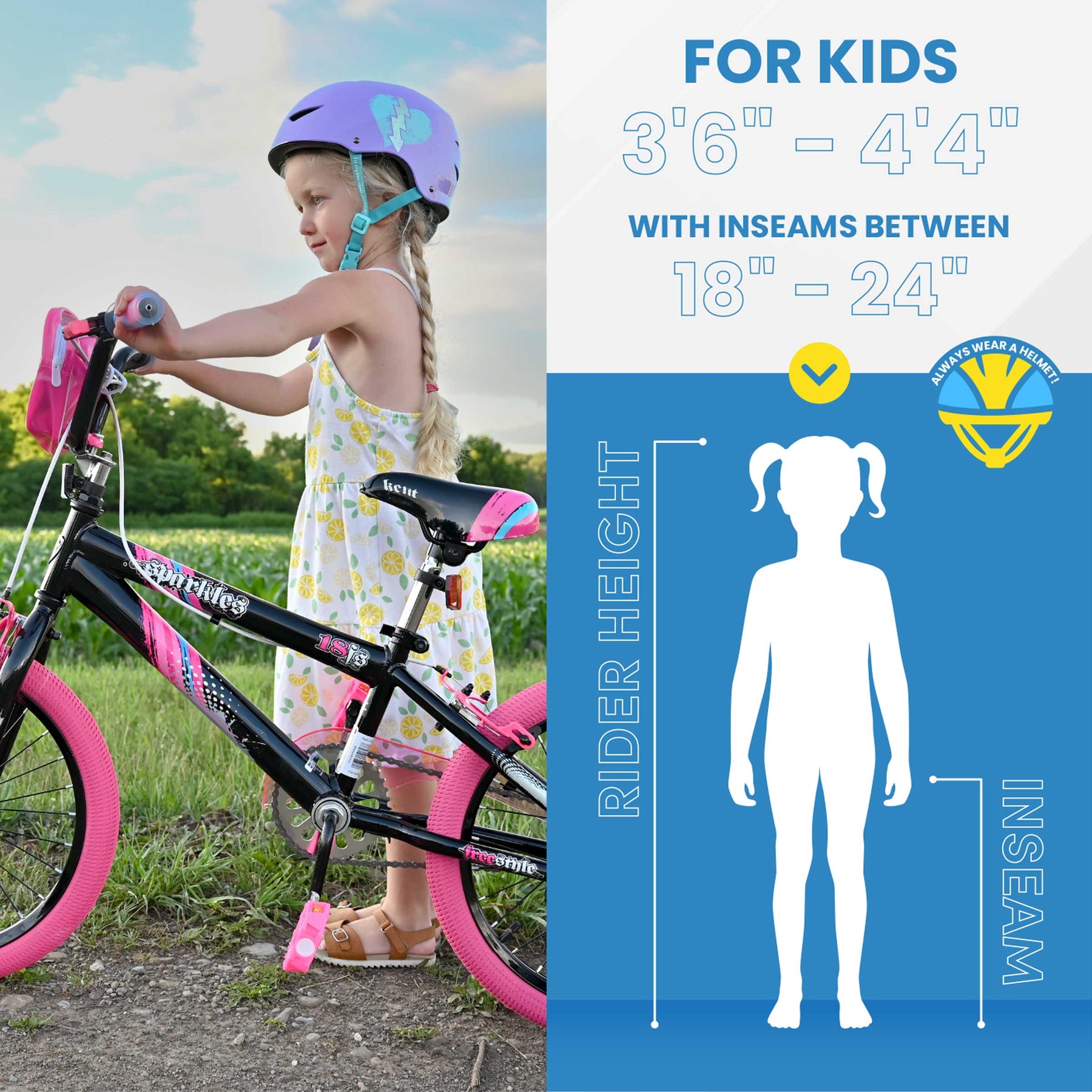 18" Kent Sparkles | BMX Bike for Kids Ages 5-8