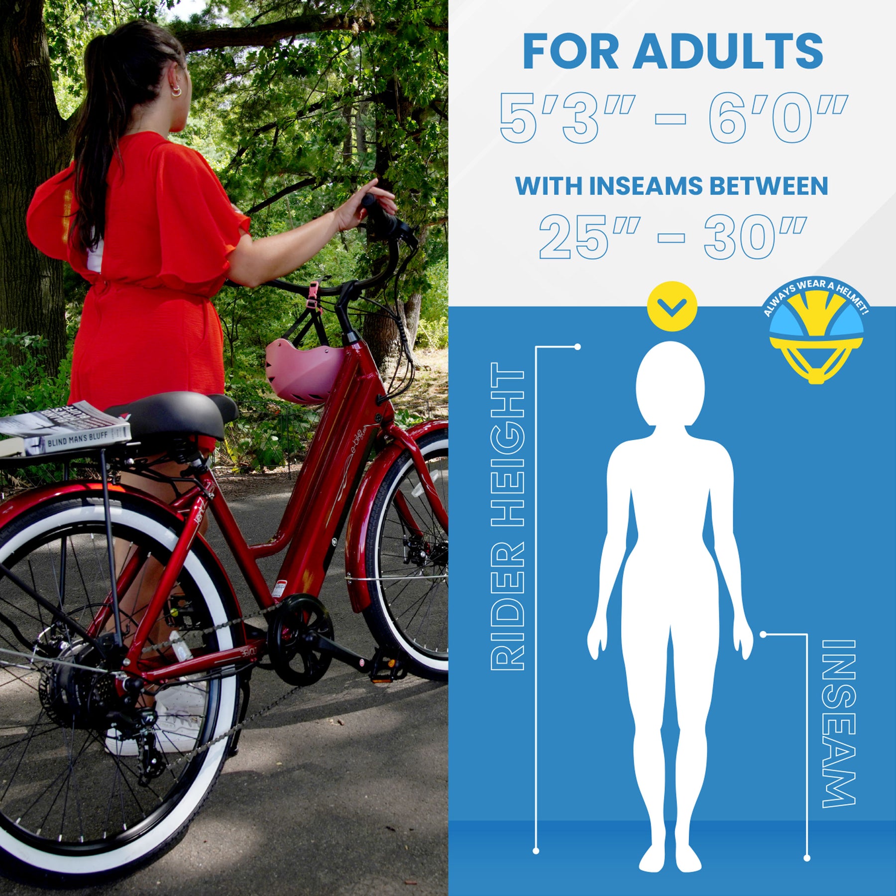 26" Kent E-Bike Cruiser | Electric Cruiser Bike for Adults Ages 14+